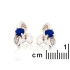 Boucles d'oreilles avec lapis-lazuli bleu naturel, en argent rhodié 925