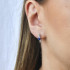 Boucles d'oreilles avec lapis-lazuli bleu naturel, en argent rhodié 925