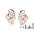 Earrings with natural rose quartz, in 925 rhodium silver