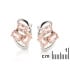 Pendientes con cuarzo rosa natural, en plata 925 rodiada