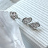Earrings with natural rose quartz, in 925 rhodium silver