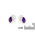 Pendientes con amatista violeta natural, en plata 925 rodiada