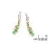 Cercei cu aventurin verde natural, din argint 925 placat cu rodiu