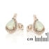 Drop earrings with opal and zirconium oxide, in rhodium-plated 925 silver