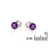Runde Ohrstecker mit natürlichem violettem Amethyst, aus 925er rhodiniertem Silber