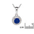 Colgante con lapislázuli y óxido de circonio, plata 925 rodiada, 0,9+0,7 cm