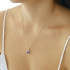 Hanger met lapis lazuli en zirkoniumoxide, 925 gerhodineerd zilver, 0,9+0,7 cm