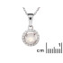 Pendentif pierre de lune et oxyde de zirconium, argent rhodié 925, 0,9+0,7 cm