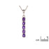 Oval mor ametistli Kolye ucu, 925 rodyum kaplamalı, yükseklik 2+0,7 cm