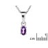 Colgante con amatista violeta, en plata 925 rodiada, altura 0,5+0,7 cm