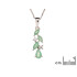 Colgante con gota de aventurina verde, en plata 925 rodiada, altura 2+0,7 cm