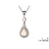 Pendentif goutte avec opale et oxyde de zirconium, en argent rhodié 925