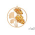 Decoração Ginkgo com âmbar do Mar Báltico e madeira de bétula
