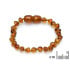 Pulseira para bebés com âmbar conhaque, fecho de rosca, 12-13 cm