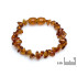 Pulseira para bebés com lascas de conhaque âmbar, fecho de rosca, comprimento 12-13 cm