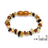 Baby bracelet with multi-colored amber chips, screw clasp, length 12-13 cm