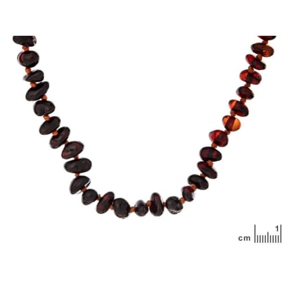 Collier bébé avec ambre multicolore, fermoir clip, longueur 32 - 33 cm
