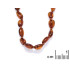 Collier enfant avec ambre cognac olive, fermoir vis, longueur 32 - 33 cm