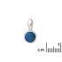 Pendentif rond opale bleue doublet, argent rhodié 925, diamètre 0,8+0,7 cm