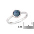 Bague avec opale bleue doublet d'Australie ronde, en argent rhodié 925