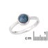 Inel cu opal albastru dublu australian rotund, din argint 925 placat cu rodiu