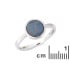 Inel cu opal albastru dublu australian rotund, din argint 925 placat cu rodiu