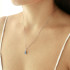 Pendente goccia doppietto opale blu, argento 925 rodiato, altezza 0,9+0,6 cm