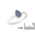 Ring met Australische doublet blauwe opaaldruppel, in 925 gerhodineerd zilver