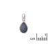 Pendente goccia doppietto opale blu, argento 925 rodiato, altezza 1+0,7 cm