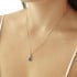 Doublet blauwe opaal druppelhanger, 925 gerhodineerd zilver, hoogte 1+0,7 cm