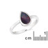Bague avec opale bleue doublet d'Australie goutte, en argent rhodié 925