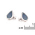 Clous d'oreilles avec opale bleue doublet goutte, en argent rhodié 925