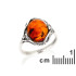 Ring with natural cognac amber from the Baltic Sea oval, in aged silver 925