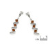Dangle earrings with natural cognac amber, in 925 rhodium silver