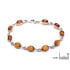 Bracelet avec ambre cognac naturel ovale, en argent rhodié 925, longueur 18 cm