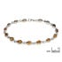 Bracelet avec ambre cognac goutte, en argent rhodié 925, longueur 18 cm
