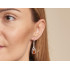Dangle earrings with natural cognac amber, in 925 rhodium silver