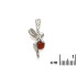 Pendentif fée avec ambre cognac boule, en argent rhodié 925, hauteur 1,5+1 cm