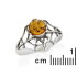 Anel aranha com âmbar conhaque natural, em prata 925 envelhecida