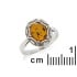 Bague avec ambre cognac naturel de la mer Baltique, en argent vieilli 925