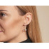 Boucles d'oreilles abeille avec ambre cognac naturel, en argent vieilli 925