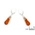 Oorbellen met natuurlijk cognac-amber, in gerhodineerd zilver 925