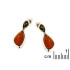 Boucles d'oreilles pendantes avec ambre multicolore naturel, argent rhodié 925