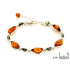 Bracciale con ambra multicolore, argento 925 rodiato, 17+3 cm