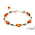 Pulseira com âmbar multicolorido, prata 925 banhada a ródio, 17 + 3 cm