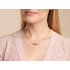 Collar pájaro con ámbar multicolor, en plata dorado 925, largo 42 + 3 cm