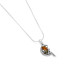 Colgante hada, media luna con ámbar multicolor, plata 925 rodiada, altura 3 cm