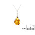 Doğal konyak kehribarlı damla Kolye ucu, 925 rodyum kaplama gümüş, yükseklik 2+1 cm
