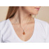 Druppelhanger met natuurlijk cognac-amber, in 925 gerhodineerd zilver, hoogte 2+1 cm