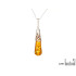 Konyak amber damlalı Kolye ucu, 925 rodyum kaplama gümüş, yükseklik 3,5+1 cm